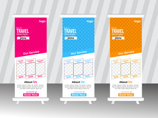 New travel roll up banner design 