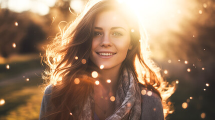 The Sun and Lens Flare: Capturing a Beautiful Young Woman in Outdoor Images