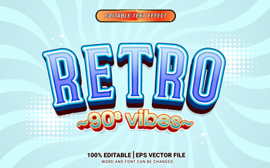Retro blue vintage 3d text effect design