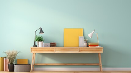 Inviting study space with vibrant stationery and a classic desk