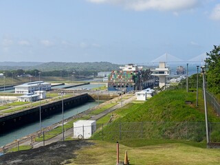 Panama Canal at Aguas Claras in Colon, Panama