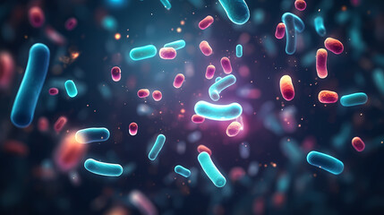 Macroscopic observation of organisms bacteria and cells and viruses under laboratory microscope