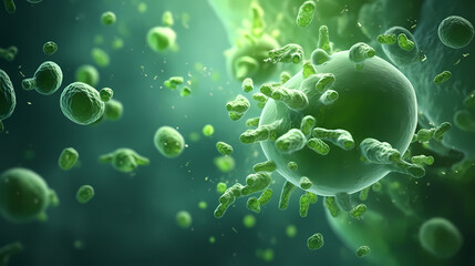 Macroscopic observation of organisms bacteria and cells and viruses under laboratory microscope