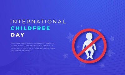 International Childfree Day Paper cut style Vector Design Illustration for Background, Poster, Banner, Advertising, Greeting Card