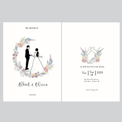 aesthetic illustration of a business card  wedding design