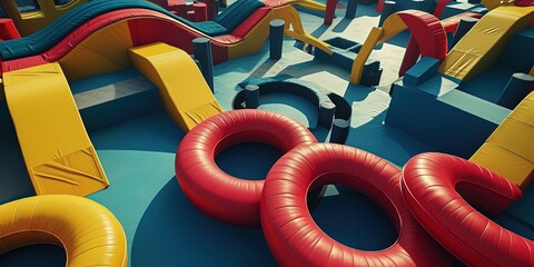Colorful obstacle course  - obrazy, fototapety, plakaty