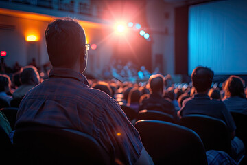 Engaged Audience at a Live Stage Performance in Theater