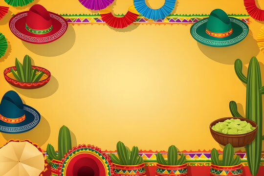 Cinco de Mayo background, Mexican fiesta 
