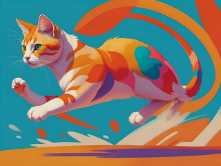 running cat illustration