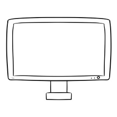 lcd tv monitor illustratio outline isolated vector