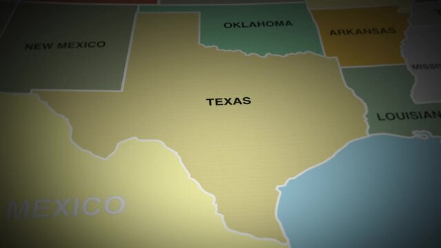 USA map turn on Texas state outline