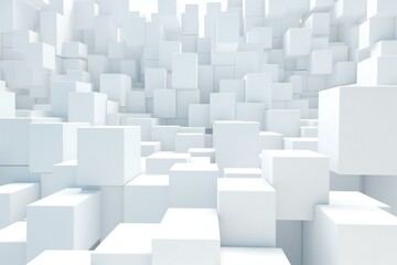 Abstract of white cubes,  Futuristic background with cubes
