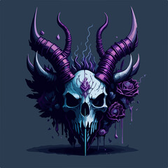 Nightmare's Embrace: Enter the realm of darkness as a ghostly specter intertwines with a devilish chaos of flowers, summoning satanic nightmares.
