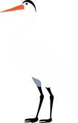 crane bird flat vector illustration