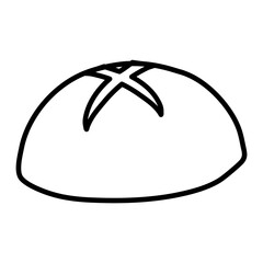 Bread outline icon. Cute and simple bread icon with hand draw style.