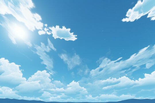 Blue sky background with white clouds, Cumulus clouds © Dream