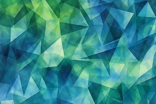 Abstract geometric background with triangles in blue and green colors