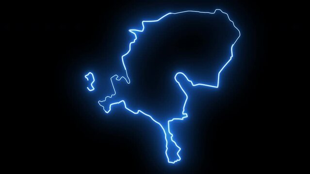 Animated map of Cairo in Egypt with glowing neon effect