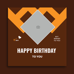 happy birthday social media post, birthday banner design