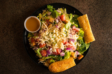 Salad with bread sticks