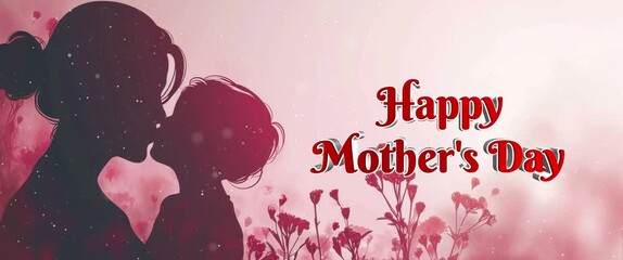 Anamorphic video Happy Mother's Day greeting animated. Suitable for Mother's Day Celebrations Around the World. 
