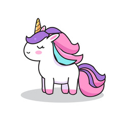 cartoon illustration unicorn rainbow