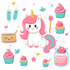 set of birthday cupcakes