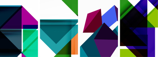 Triangle poster set for wallpaper, business card, cover, poster, banner, brochure, header, website