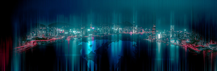 Hong Kong smart city concept image and background