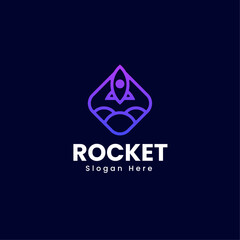 Vector Logo Illustration Rocket Gradient Colorful Style