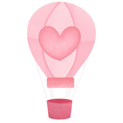 pink balloon isolated on white