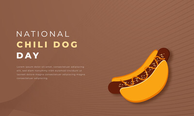 Fototapeta premium National Chili Dog Day Paper cut style Vector Design Illustration for Background, Poster, Banner, Advertising, Greeting Card