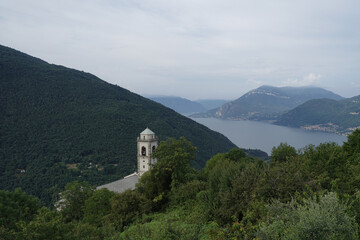 church on the lake. Lake Como, Italy
