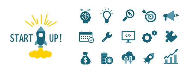 スタートアップ事業のアイコンセット