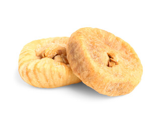 Sweet dried figs on white background