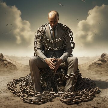man in chains