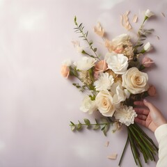 Obraz na płótnie Canvas Wedding background simple with generate AI