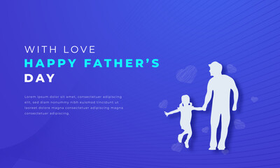 Happy Fathers Day Paper cut style Vector Design Illustration for Background, Poster, Banner, Advertising, Greeting Card