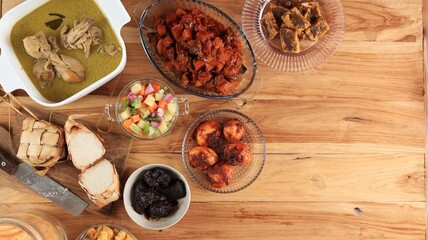 Top View Indonesian Eid Menu