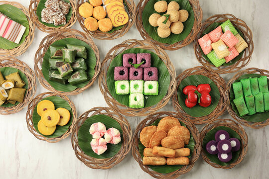 Various Colorful Jajan Pasar, Traditional Indonesian Snack.