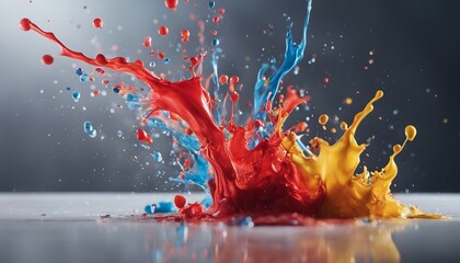 Splashes of Spectrum: A Dynamic Burst of Colorful Paint