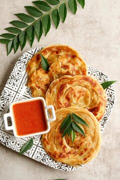Parotta or Paratta Bread with Curry Sauce