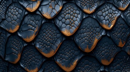 Embrace the serpentine charm: A captivating seamless pattern featuring blue cobra and golden snake skin, perfect for transforming your tumbler into a stylish accessory. - obrazy, fototapety, plakaty
