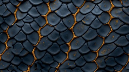 Experience the allure of a blue cobra with golden skin in this seamless pattern, crafted for...