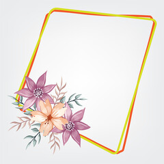 Obraz premium Decorative Floral Foliage Ornament for Wedding Invitation