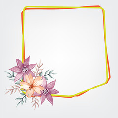 Obraz premium Decorative Floral Foliage Ornament for Wedding Invitation