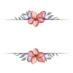 Decorative Floral Foliage Ornament for Wedding Invitation