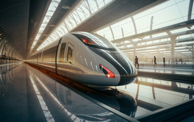 Future Rail: High-Tech Train and Station - made with Generative AI