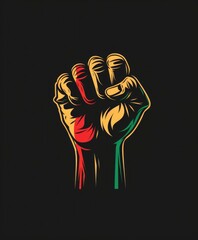 Black History Month. Black History is American History. Rise hand. powerful statement unity and recognition within the context of Black History Month. - obrazy, fototapety, plakaty