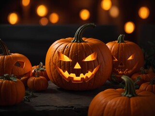 Obraz premium Halloween Pumpkin Lantern